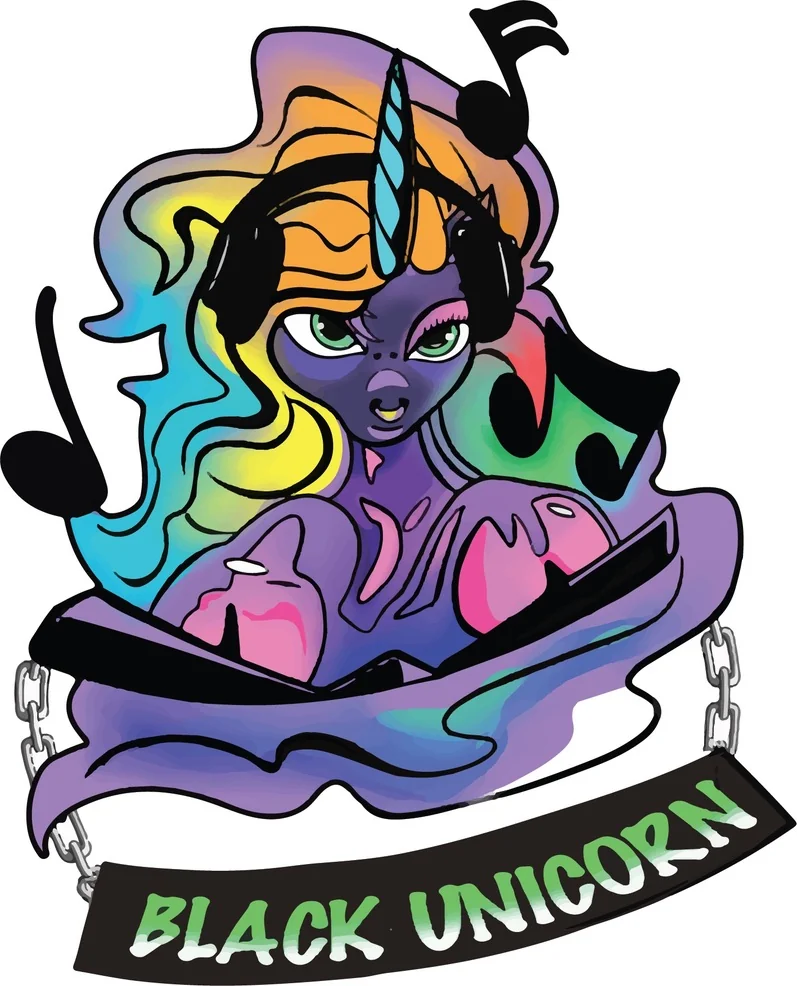 Black Unicorn mascot logo